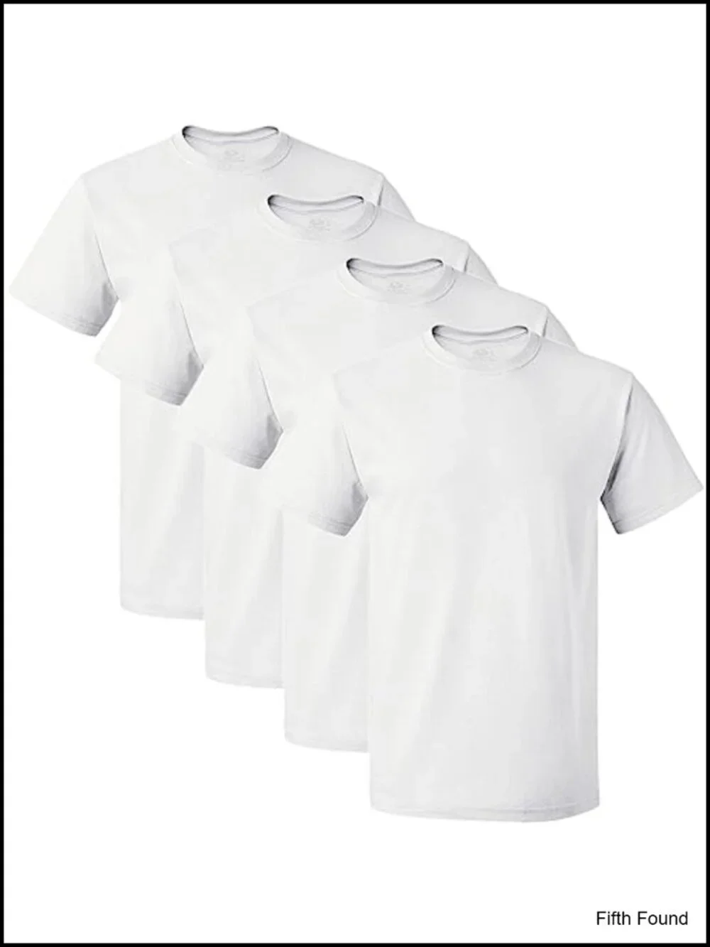 Men's Cotton Tag-Free Undershirts 4 Pack Crew Neck Short Sleeve T-Shirt